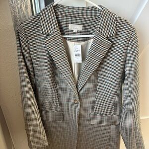 LOFT Checkered Pattern Blazer